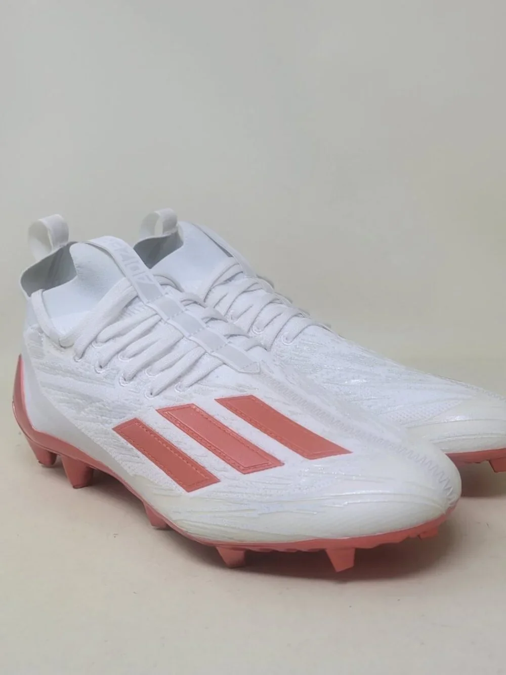 Men's Size 9 Adidas Adizero 2022 Primeknit Football Cleats White/Orange HP8742